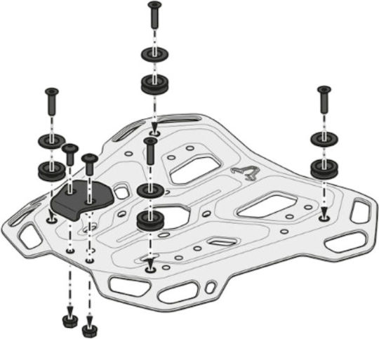 Σετ Βάσης Βαλίτσας Topcase Sw-motech Trax Adv Yamaha Tracer 9 Gt Gt+ 25 Ασημί