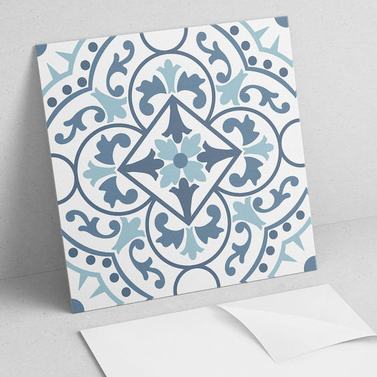 Set Wandsticker Kacheln Design Dekorative Pflanzen 4x50x50 cm