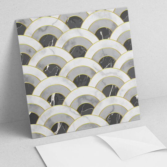 Set Vinyl Kacheln Bodenform Wellenbogen 4x50x50 cm