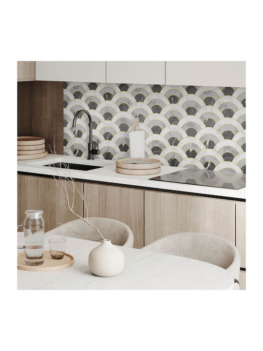Set Vinyl Kacheln Bodenform Wellenbogen 4x50x50 cm