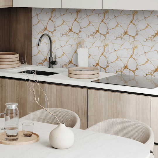 Комплект винилови плочки за лесен монтаж Elegant Marble вени 9x30x30 см