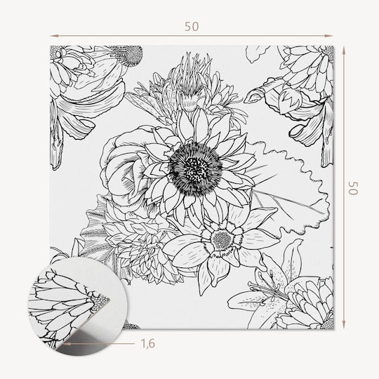 PVC Tiles Linear Flower Shape Ideal For Hallway 4x50x50 Pcs