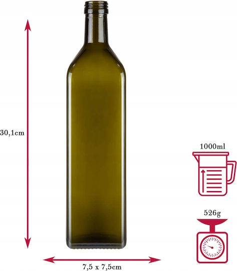 Bimberek Glasölkanne mit Fluss 1000ml