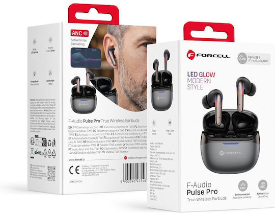 Forcell F-Audio Pulse Pro In-ear Casti Bluetooth Handsfree Cu Husă De Încărcare Negre