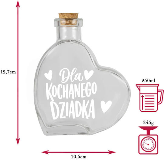 Cadou Ziua Bunicii Cutie Din Lemn + Sticlă Inimă 250ml