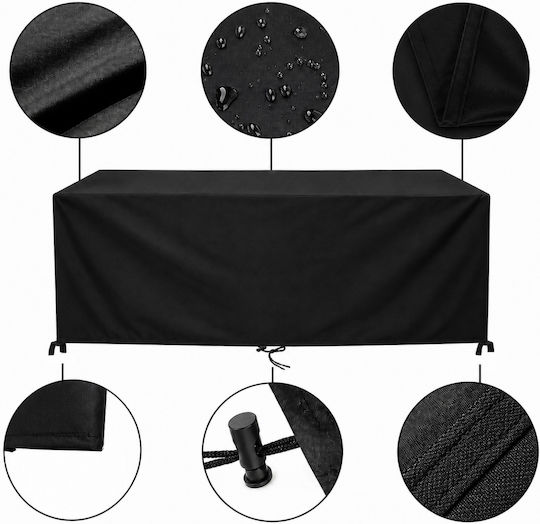 Husă Impermeabilă De Protecție Pentru Sala De Mese 250x210x90cm În Culoare Neagră