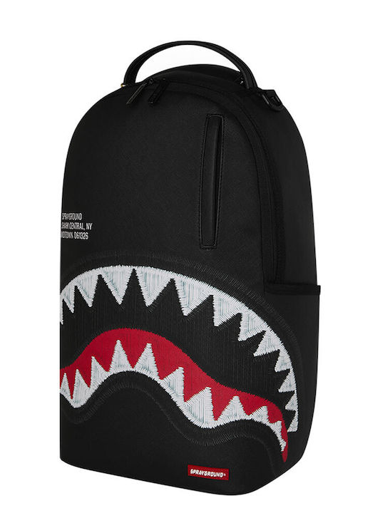 Sprayground Shark Central Черна Бродирана Акула Ученическа Раница за Гимназия SHARK CENTRAL BLACK EMBROIDERED SHARK 29 x 15 x 45.7см
