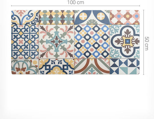 Covoraș Antiderapant Rezistent Pentru Birou Modele Retro Cu Plăci 100x50 Cm