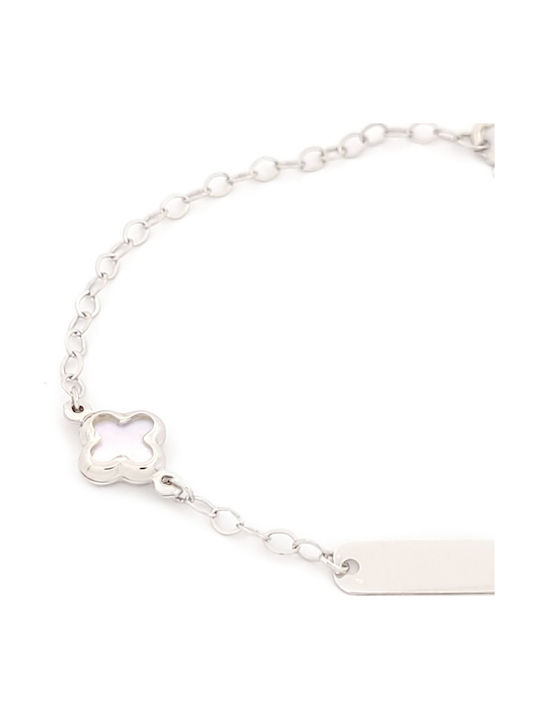 Kids Bracelet Made of Silver with Butterfly and Cross