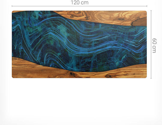 Bloc De Birou Tastatură Accesorii Lemn Valuri 120x60 Cm