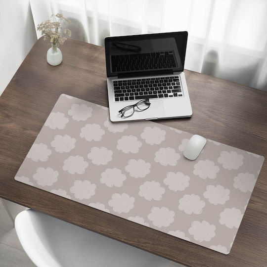Non-Slip Desk Pad Cloud Pattern Beige Background 100x50 Cm