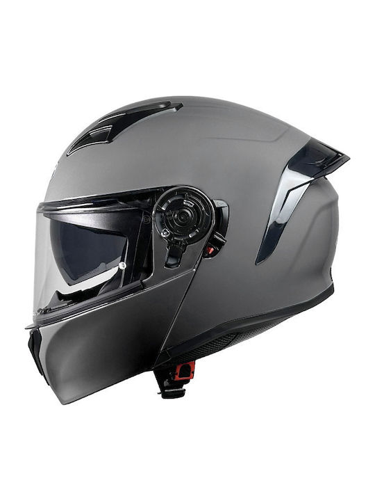 Pilot Zero SV Titanium Mat Motorcycle Helmet Flip-Up ECE 22.06 1700gr with Sun Visor