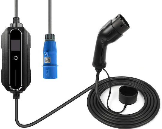 Andaiic Elektroauto-Ladestation-Kabel Blau Einphasig Steckdose 7.4kw 32a Typ 2