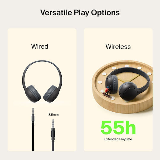 Belkin Soundform Mini 2 Wireless / Wired Kids' On Ear Headphones with 55 Hours Playing Time Black