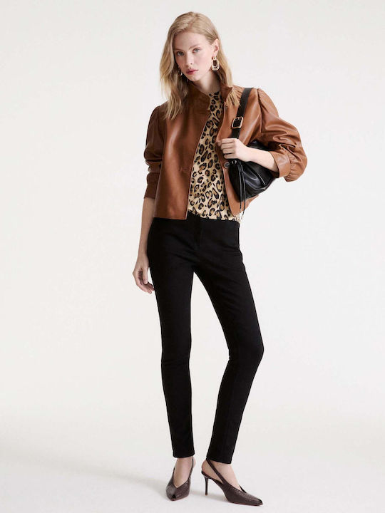 Women's Blouse Short Sleeve Animal Print Multicolour