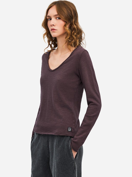 Women's Cotton Burgundy Blouse
