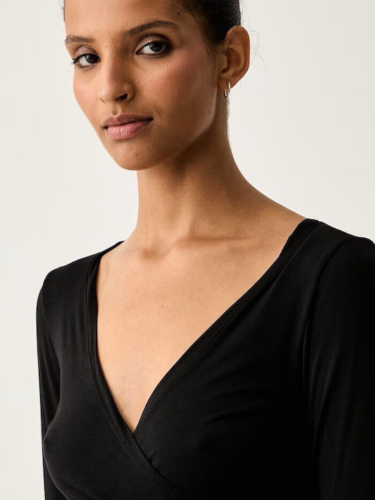 Women's Long Sleeve Black Blouse