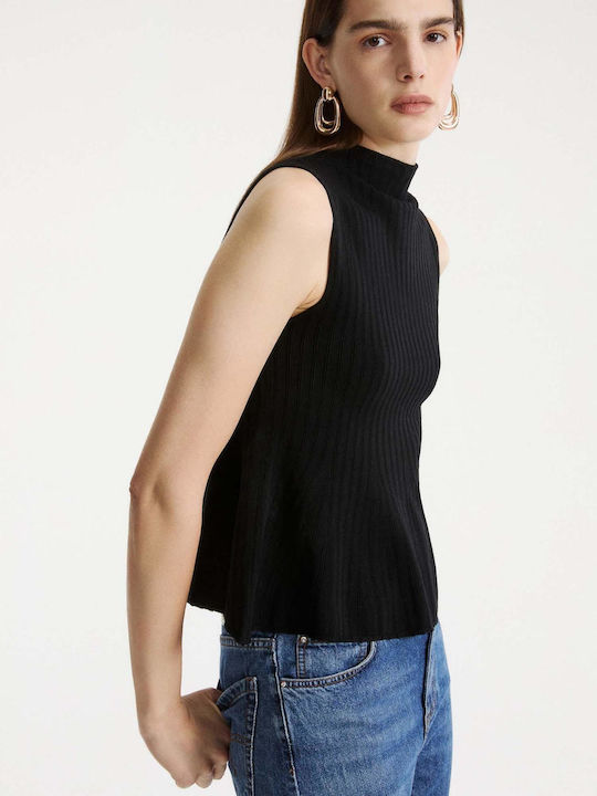 Women's Sleeveless Black Blouse