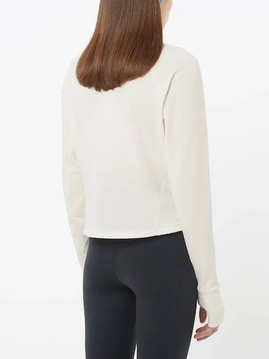 Essential Lightwarm Damen Sport Langärmlige Weiße Bluse
