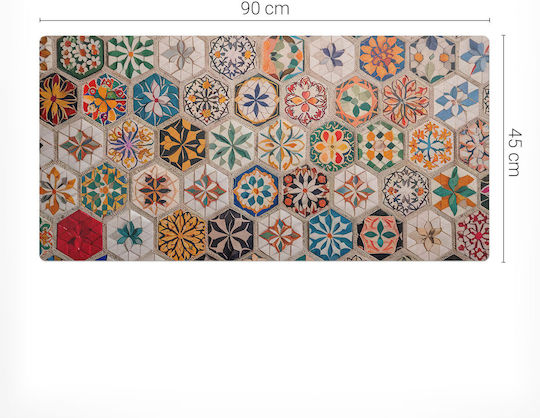 Mosaic Mouse Pad Flowers Desk Keyboard Laptop 90x45 Cm