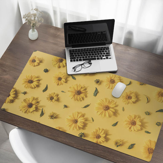 Perna Protectoare Din Vinil Flori Pentru Spațiul De Lucru Fundal 120x60 Cm