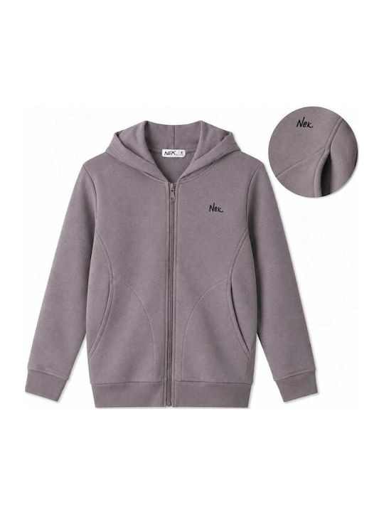 Bluze și Hanorace Pentru Copii Cardigan Cu Glugă și Buzunare Gri