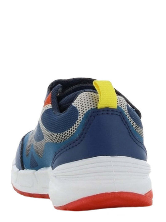 Παιδικά Sneakers Ανατομικά με Σκρατς & Φωτάκια Μπλε