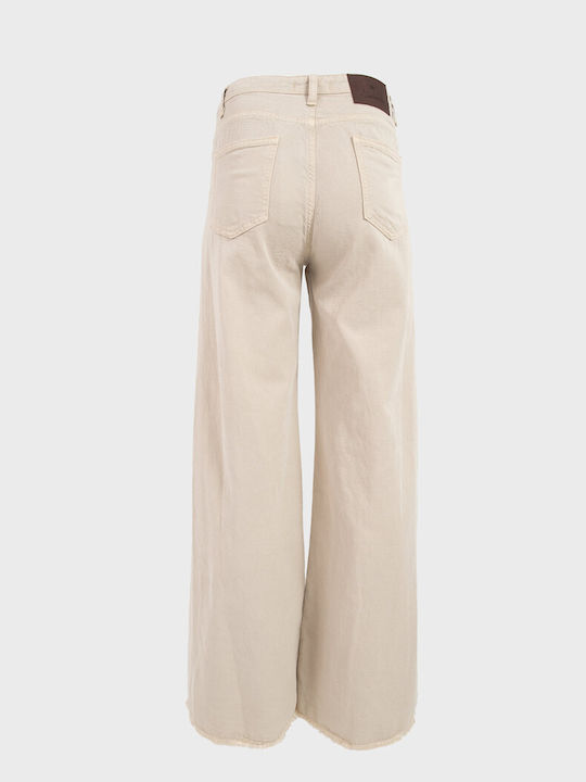 Damen Stoffhose in Lose Passform Beige