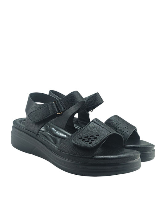Damen Flache Sandalen Schwarz