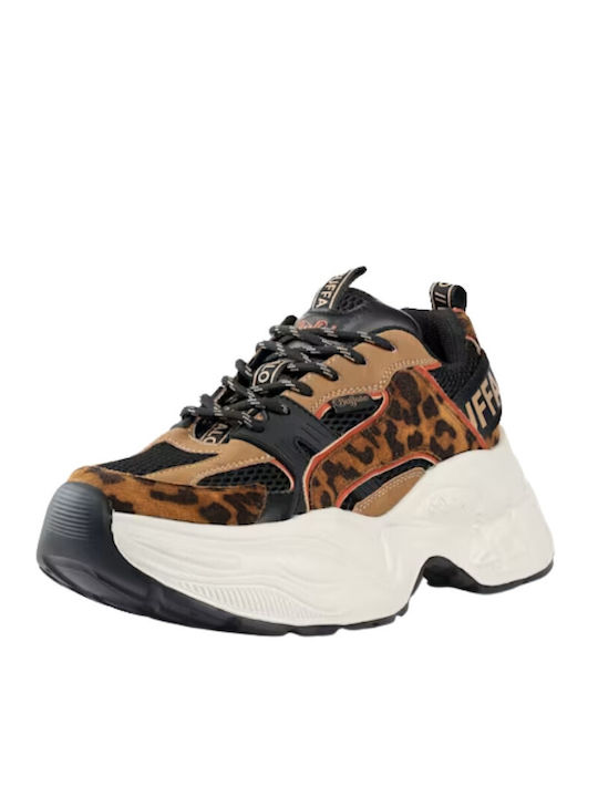 Buffalo Yuno Women's Chunky Sneakers Animal Print