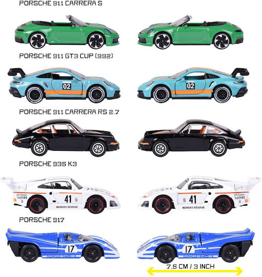 Majorette Αυτοκινητάκι PORSCHE 5-PACK 1:64 8502105002 1:64