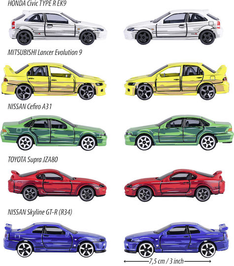 Majorette Αυτοκινητάκι JDM LEGENDS 5-PACK 1:64 8504105000 1:64
