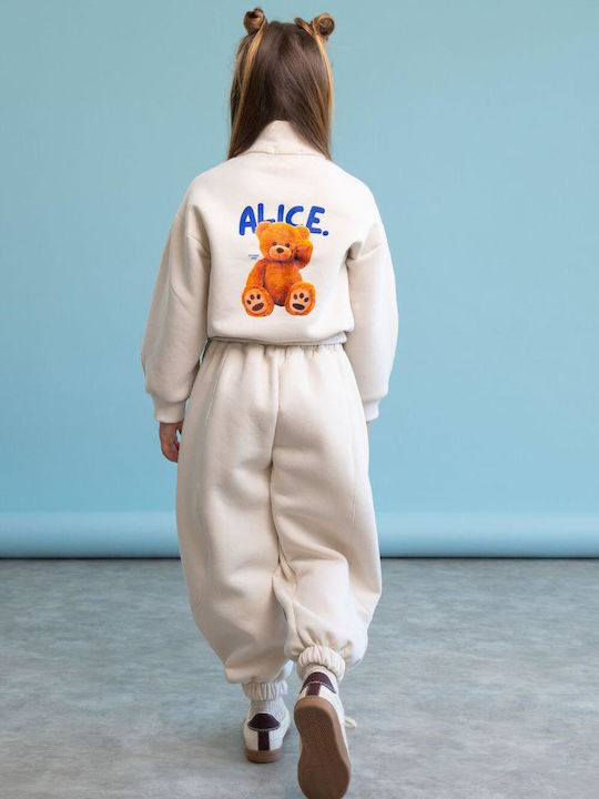 Kids Sweatpants Set With Top Beige 2 Pieces