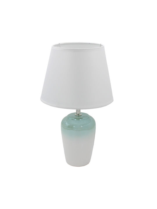 Keskor Ceramic Table Lamp for E27 Fitting with Turquoise Shade and Base