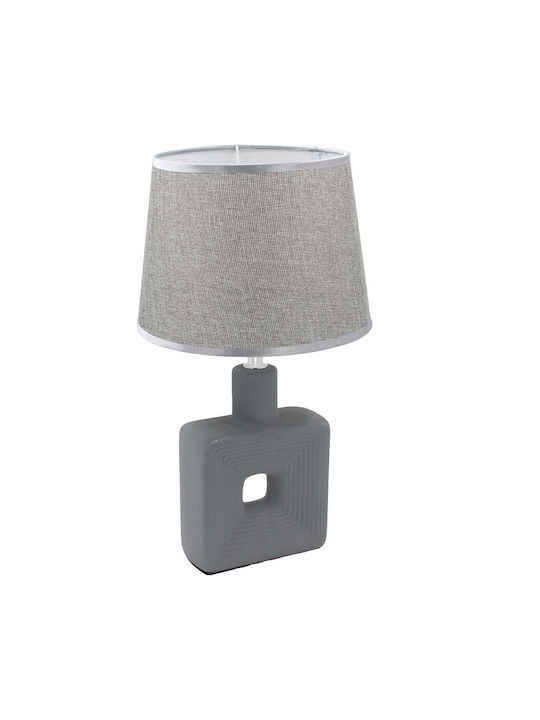 Keskor Ceramic Table Lamp for E27 Fitting with Grey Shade and Base
