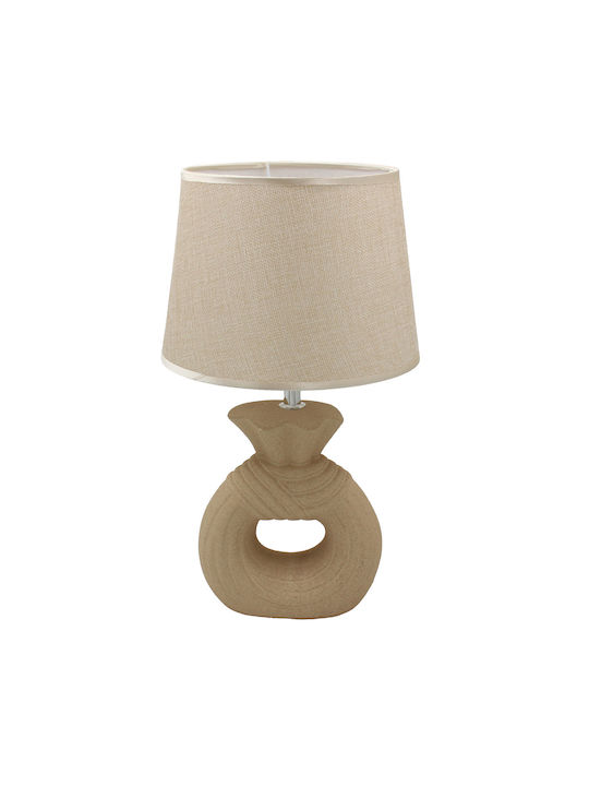 Keskor Kerkamisches Tischlampe Für E27 Fassung Mit Braune Hut Und Basis