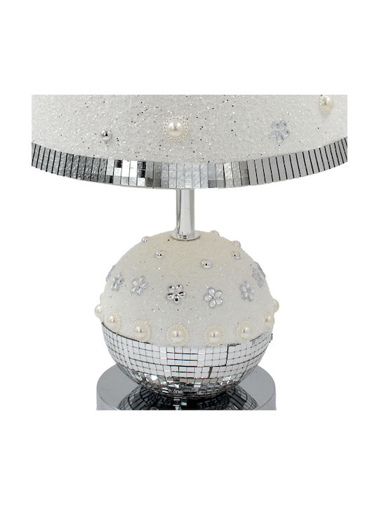 Keskor Ceramic Table Lamp for E14 Fitting with White Shade and Base