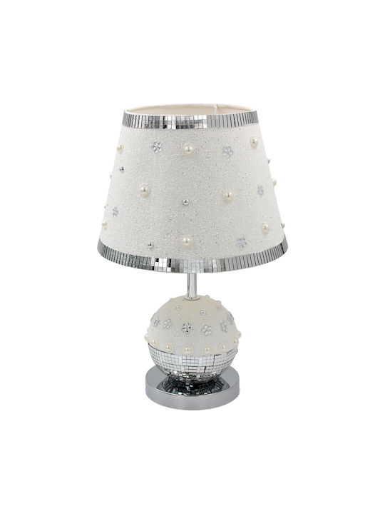 Keskor Ceramic Table Lamp for E14 Fitting with White Shade and Base