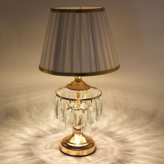 Keskor Metal Table Lamp for E27 Socket with Gold Shade and Base