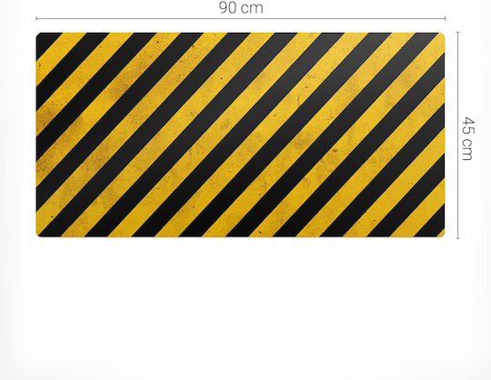 Protective Decorative Desk Mat Diagonal Warning Stripes 90x45 Cm