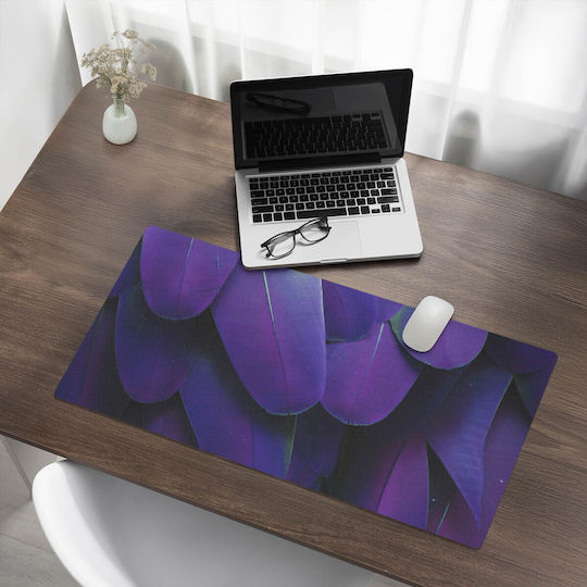 Covoraș De Birou Din Vinil Cu Imprimare Elegantă Cu Pene Nuante 90x45 Cm