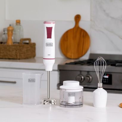 Black & Decker Handmixer mit Inox-Stab 600W Weiß