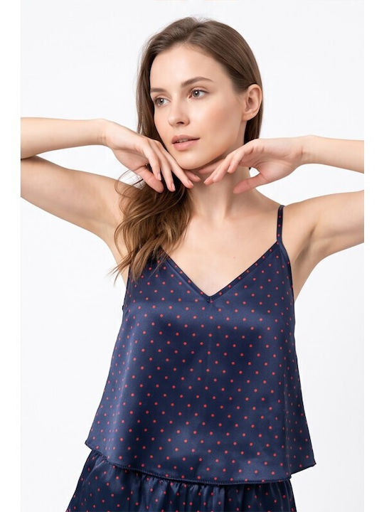 Jumelles Summer Babydoll Blue With Orange Polka Dots