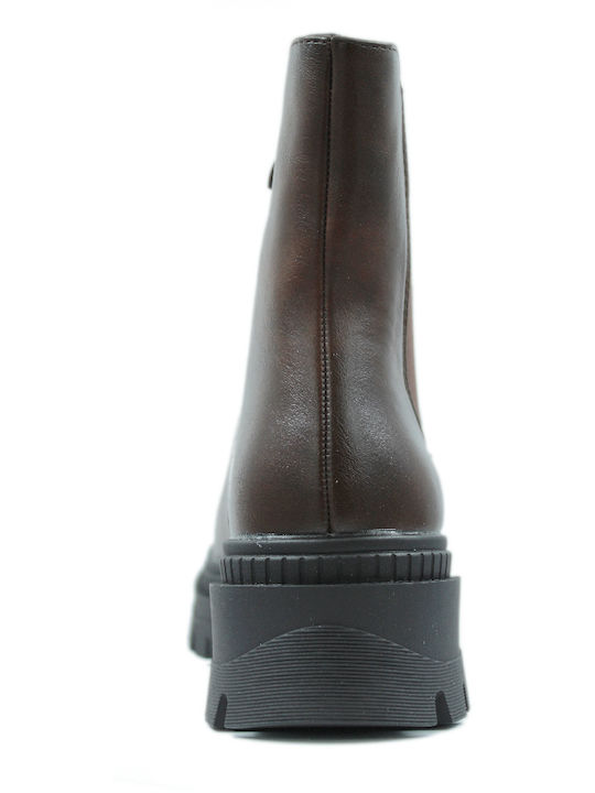 Leather Women's Chelsea Ankle Boots Brown