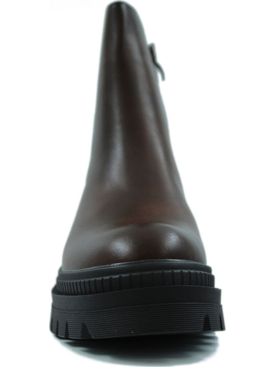Leather Women's Chelsea Ankle Boots Brown