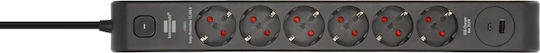 Brennenstuhl Power Strip 6 Sockets with 1 USB-A