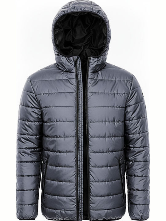 Core Men's Winter Puffer Jacket Windproof Gray