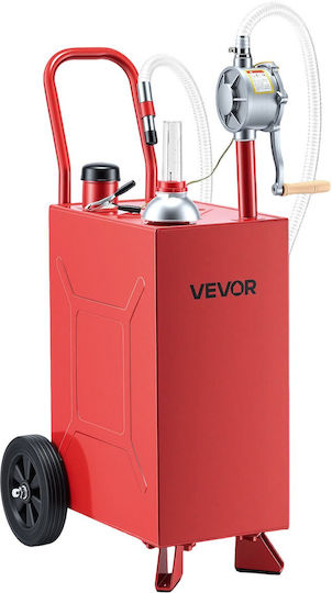 Vevor Portable Fuel Transfer Container 56.8l Carbon Steel Manual Pump Wheels Red Jsjyc2lsybcygt3ac001v0
