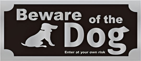Αυτοκόλλητη Πινακίδα Αλουμινίου "beware Dog" 20x9cm 333-45