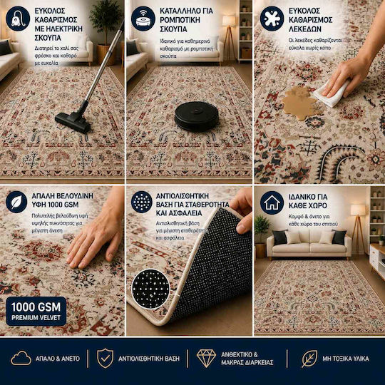 Non-Slip Rug 120x180cm Grey
